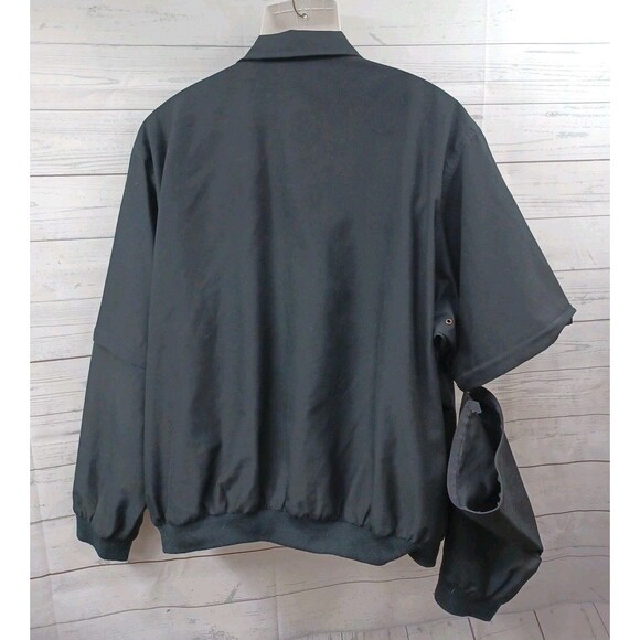 Oxford Golf Jacket Men Black Golf Windbreaker Convertible Removable Sleeve XL - Picture 6 of 9